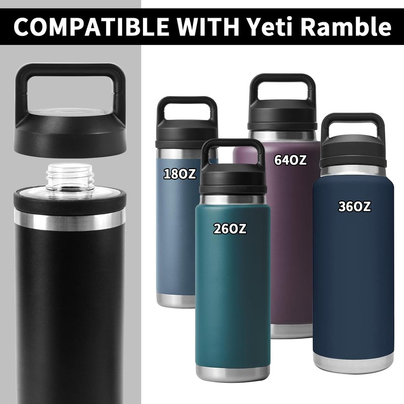 UXIETIN Screw Top Lid Replacement Compatible with Rambler Yeti, Screw Top Chug Cap Compatible with All Yeti Rambler 18/26/36/46/64 OZ,1PC
