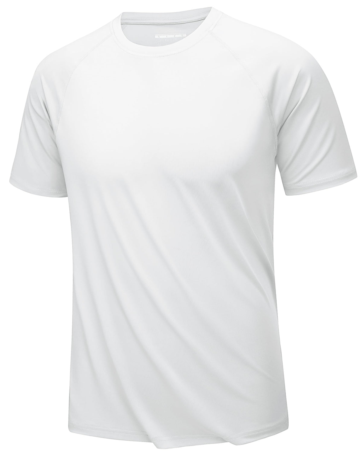 KEFITEVD SPF Shirts for Men UPF 50 Short Sleeve Swim Shirts Dry Fit Sun Protection T-Shirts Moisture Wicking Rash Guard Workout Hiking Running White Tees