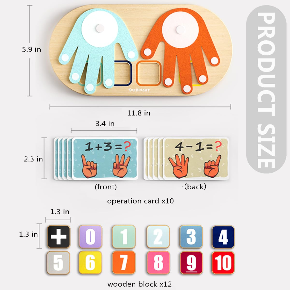 TOP BRIGHT Preschool Learning Toys for Toddlers 2-4, Educational Math Manipulatives Number Counting Blocks for Kids, Montessori Toys for 3 4 5 Year Old Finger Math Toy