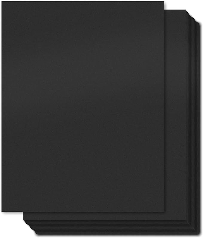 Ohuhu Black Cardstock Thick Paper 100 Sheets - Ohuhu 8.5" x 11" Heavyweight 80 lb/216 gsm Card Stock for Crafts and DIY Card Making