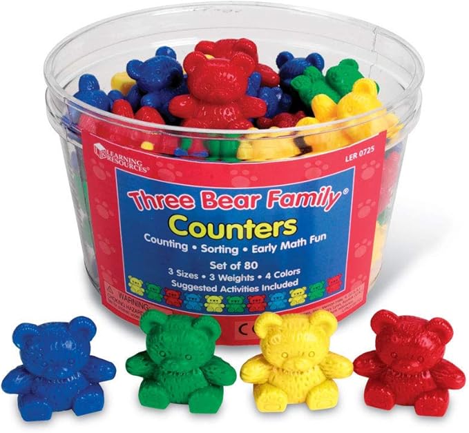 Learning Resources Bear Counters Set, Counting, Color & Sorting Toy, Set of 80, Ages 3+