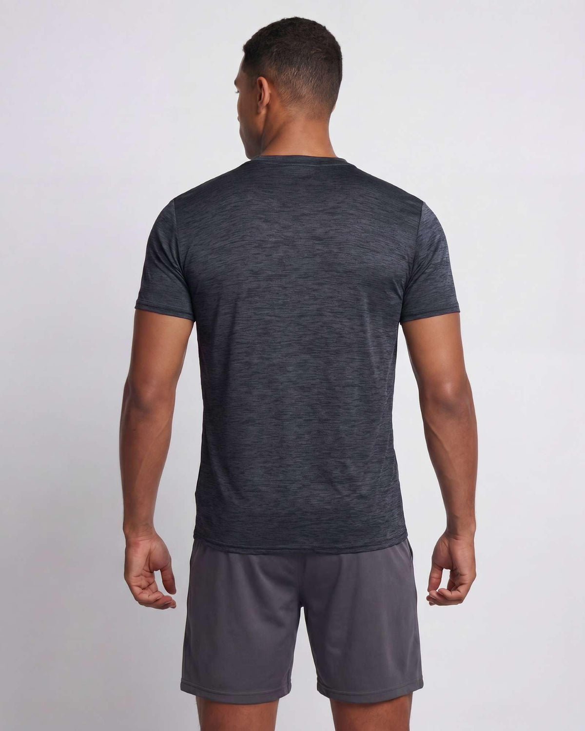 Real Essentials 5 Pack: Men's Dry-Fit Short Sleeve Crew Neck T Shirts Fitness Running Gym Workout Cool Exercise Athletic Tee, Set 11, Medium