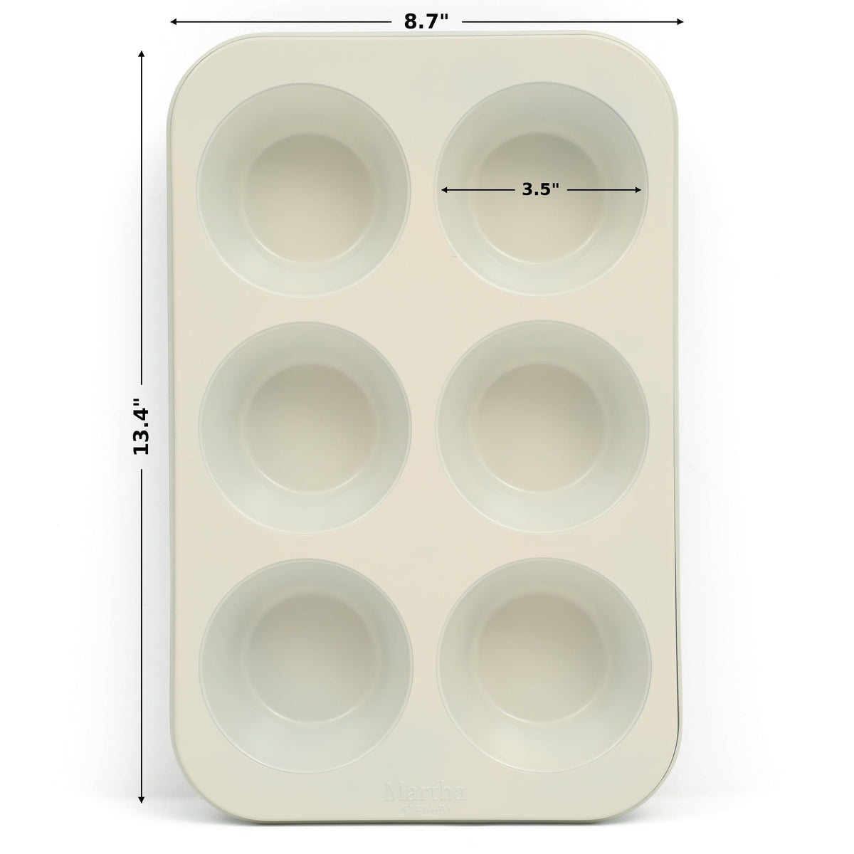 Martha Stewart Gallen 6 Cup Nonstick Carbon Steel Muffin and Cupcake Pan - Teal Durable Bakeware for Muffins, Cupcakes & Mini Cakes