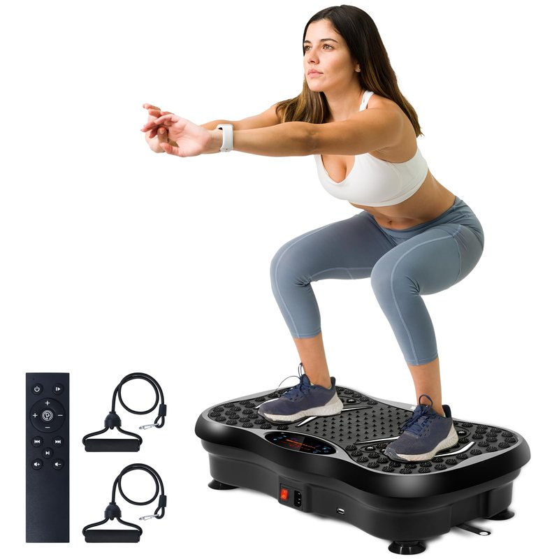 Movpeak Vibration Plate Exercise Machine, Full Body Vibration Platform for Lymphatic Drainage, 99 Speed Levels, 5 Workout Modes & Resistance Bands, Home Gym Equipment for Shaping, Toning & Weight Loss