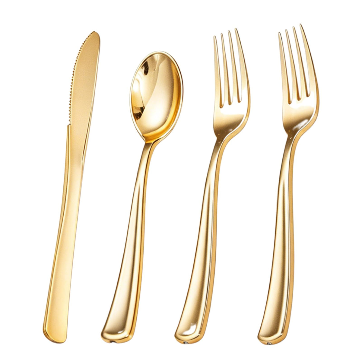Liacere 200pcs Gold Plastic Forks - Heavyweight - 7.4 Inch Heavy Duty Forks - Gold Plastic Silverware Perfect For Parties & Weddings & Restaurants & New Year And Daily Using＆Thanksgiving＆Fall Party