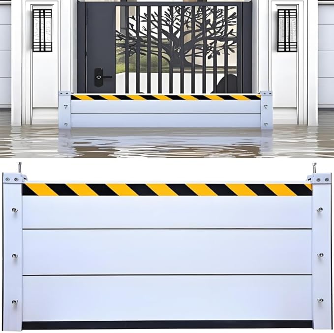 Flood Barriers for Home Exterior - Aluminum Alloy Outdoor Garage Doors Water Barriers for Flooding,H23.6 Inch/L16FT