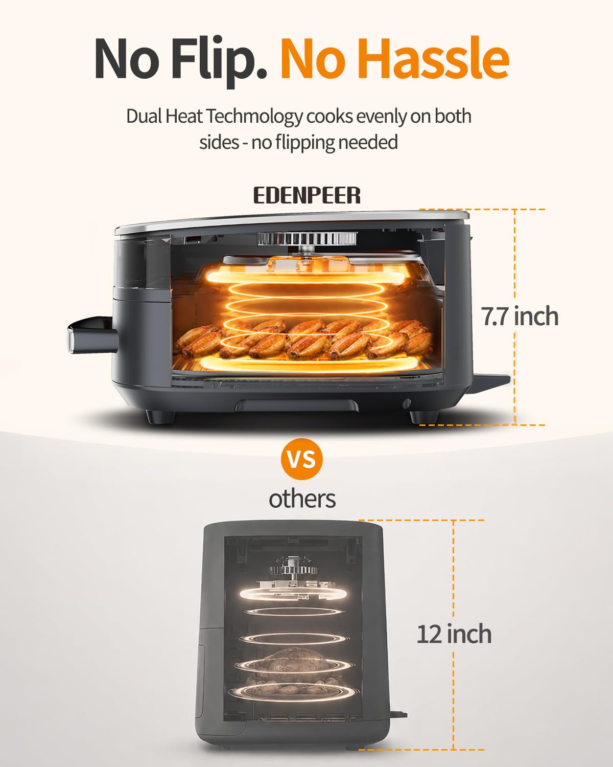 6QT Large Air Fryer, 11-in-1 Air Fryer Top & Bottom Heating, No Flip Needed