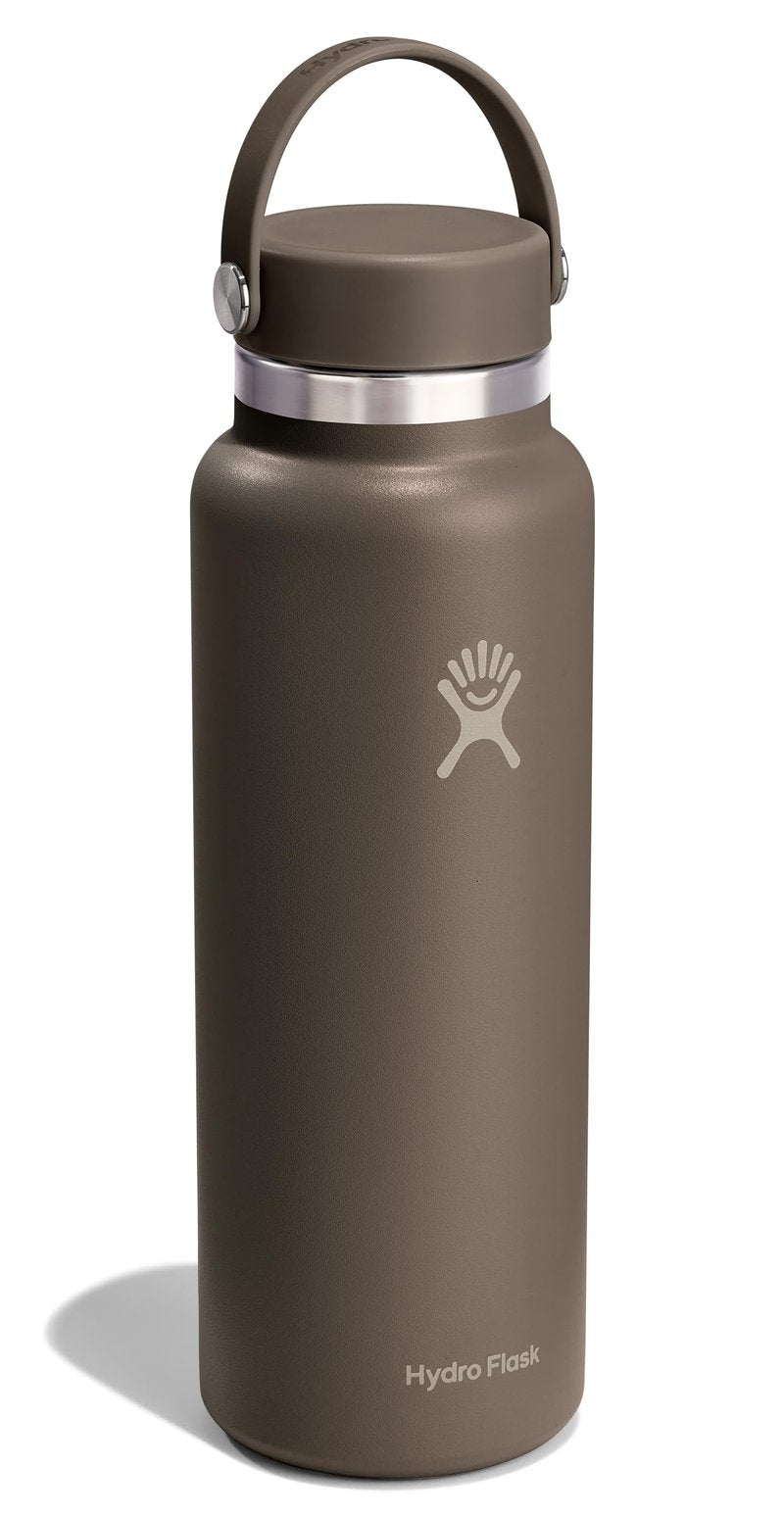 Hydro Flask Water Bottle - Insulated Stainless Steel - Wide Mouth Flex Lid, Non Spill, Leakproof and Refillable in 40 Oz Sandpiper