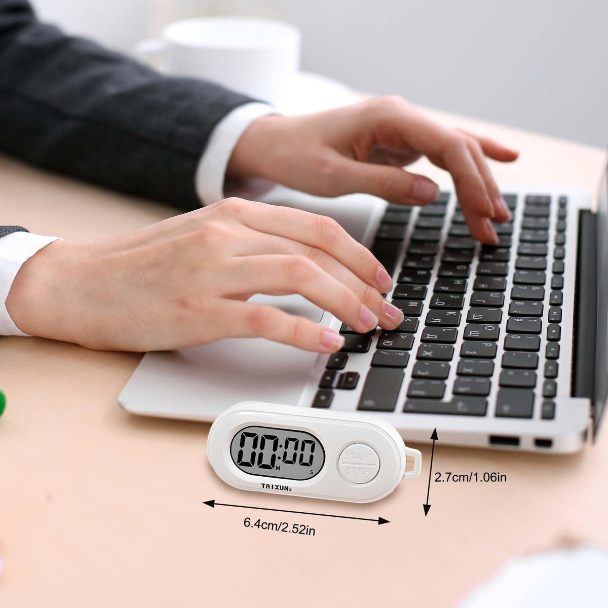 Small Digital Timer Keychain - Portable Countdown & Count-up Timer Clock for Fitness, Baking, Study, and Outdoor