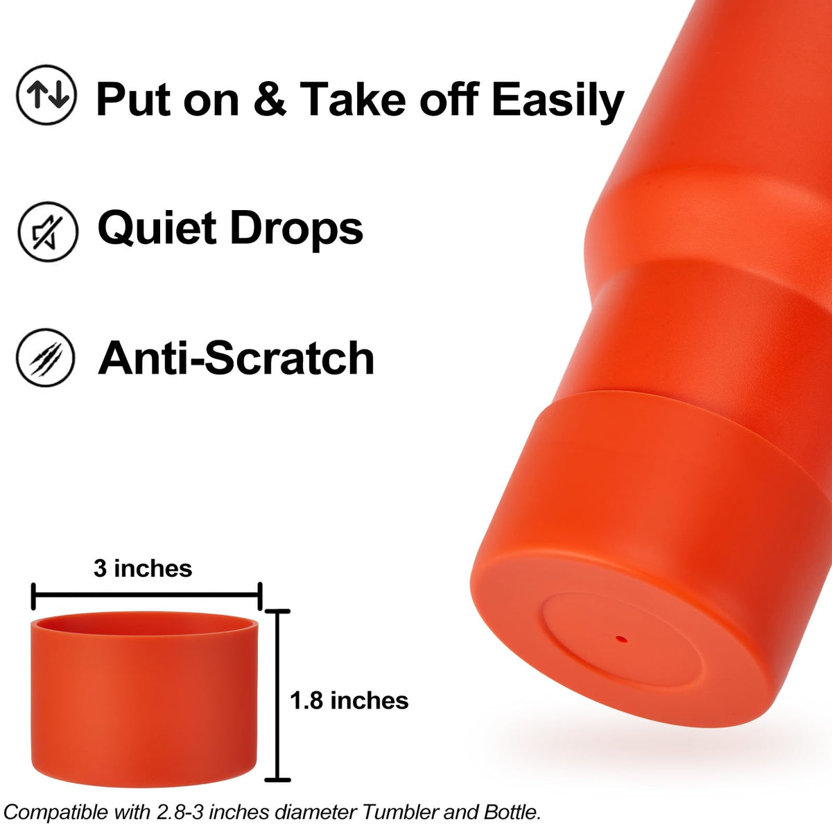 HYZ 8pcs Stanley Cup Accessories, Spill Proof Stopper & Boot Set, Tigerlily