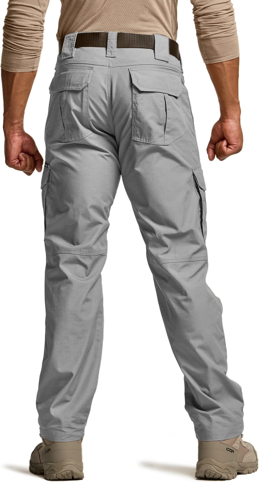 CQR Men's Tactical Pants, Water Resistant Ripstop Cargo Pants, Lightweight EDC Work Hiking Pants, Outdoor Apparel, Duratex Mag Pocket Stone, 34W x 34L