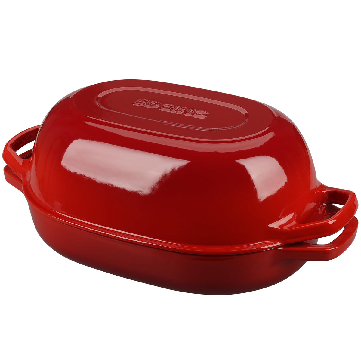 EDGING CASTING Enameled Cast Iron Oval Dutch Oven Pot with Lid, Dutch Oven for Sourdough Bread Baking, Bread Oven, Bread Dutch Oven, Oval Bread Pan, 5qt, Lake Blue