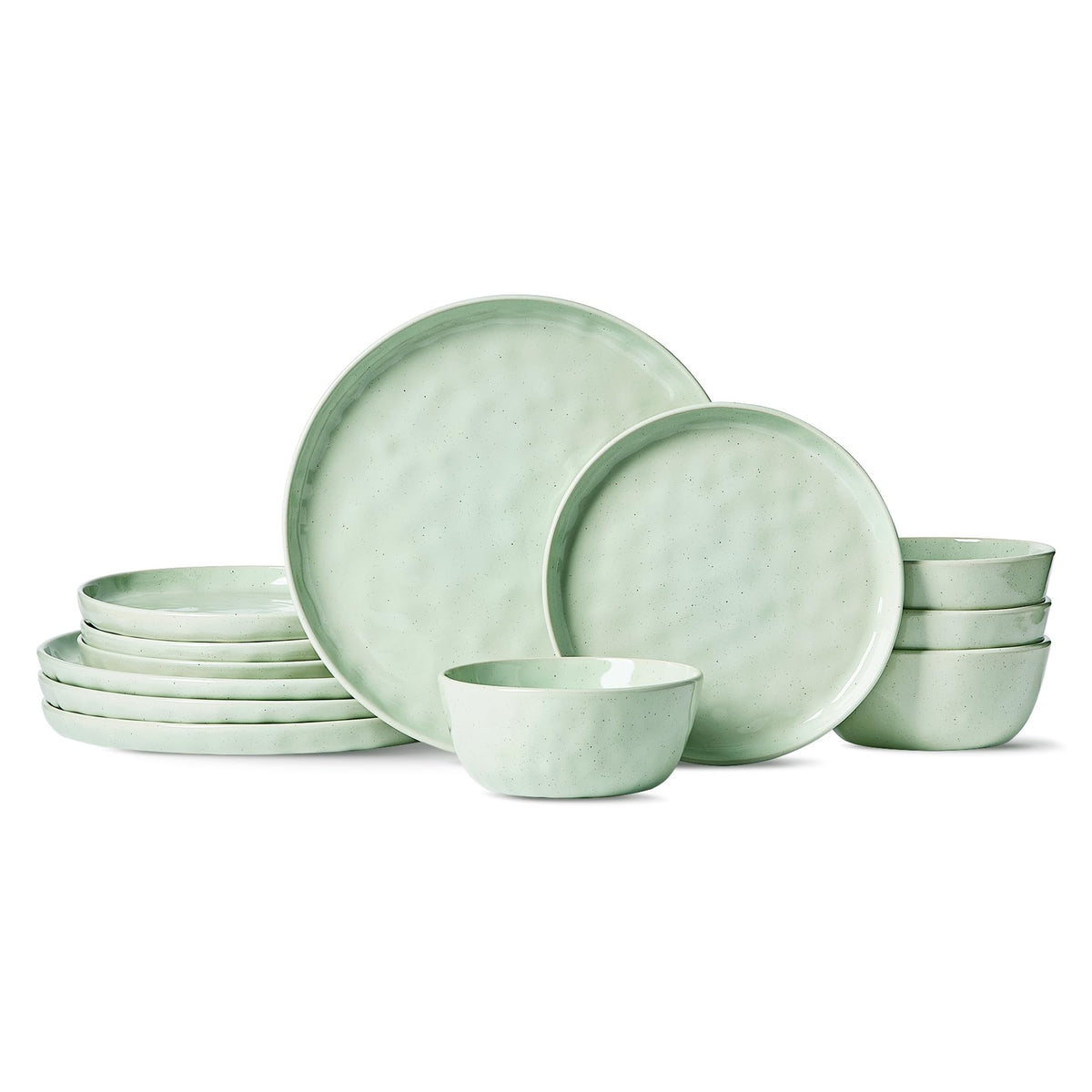 Famiware Mars Stoneware Dinnerware Set for 8, White