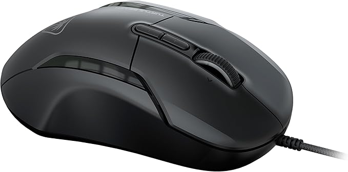 Turtle Beach Kone II Wired RGB Gaming Mouse, 26000 DPI Optical Sensor, 100M Click Life Optical Switches, 23 Customizable Inputs, Ergonomic Design, 4D Scroll Wheel, Pure PTFE Glides - Ash Black