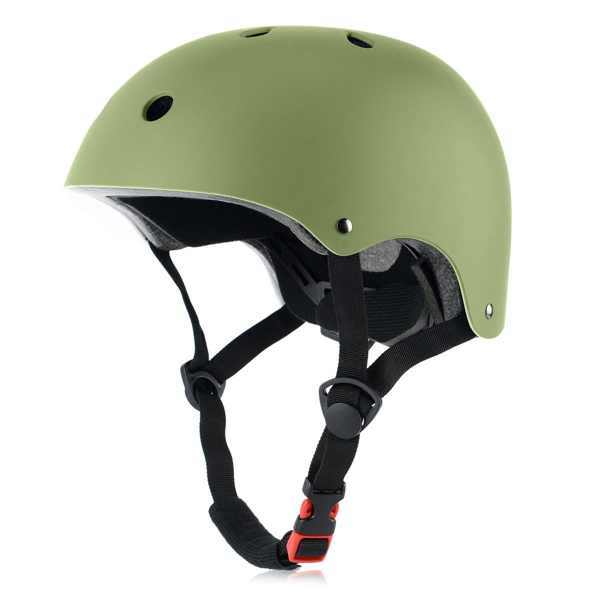 Kids Bike Helmet, 3 Sizes from Toddler to Youth, Olive, Medium
