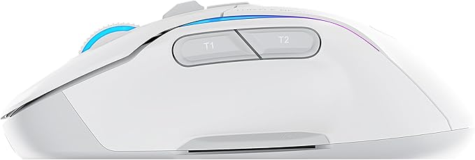 Turtle Beach Kone II Air Wireless RGB Gaming Mouse, 350-Hr Rechargeable Battery, 26000 DPI Optical Sensor, 100M Click Optical Switches, 21 Customizable Inputs, Ergonomic, 4D Scroll Wheel– Arctic White