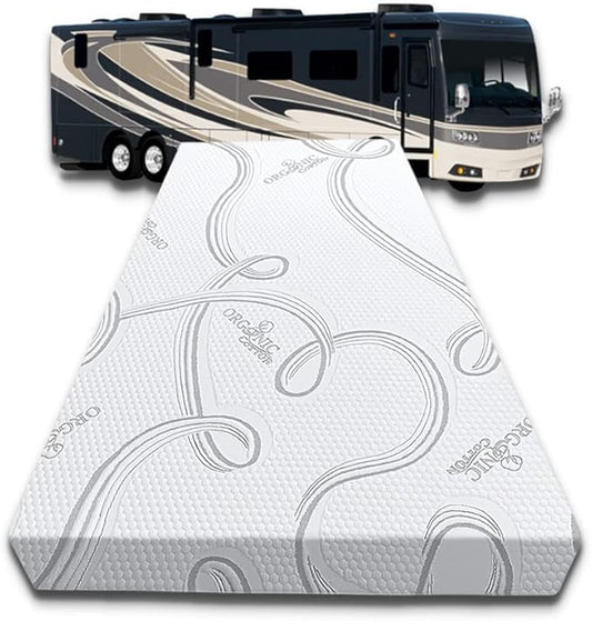 FoamRush 6-Inch Bunk (35" x 79") Mattress Gel Memory Foam RV Mattress Replacement with Cotton Cover, Medium Firm, Comfort, Pressure Relief, Made in USA, Travel Camper Trailer Truck