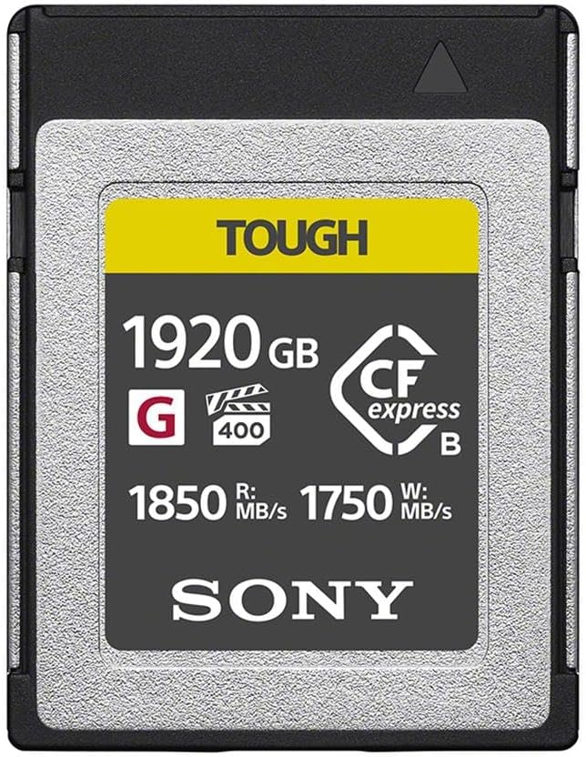 Sony CFexpress Type B Tough 1920GB Memory Card with Up to 1850 MBPS Reading Speed and Up to 1750 MBPS Writing Speed (Black)