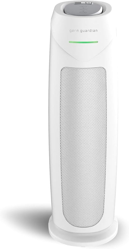 GermGuardian Home Air Purifiers, HEPA Air Purifiers for Home, UV C Light, Air Quality Sensor, HEPA Pure Filter, Covers 743 Sq.Ft, White AC4880W