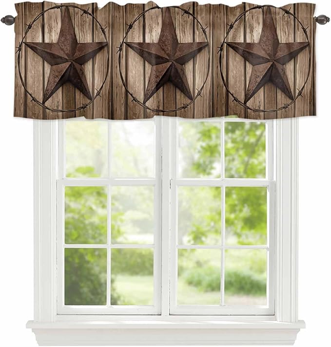 Vintage Texas Star Valances for Windows, 1 Panel