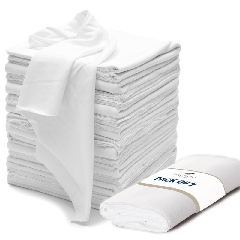 VALENGO New Lint Free Rags – 100% Cotton Cloth, Soft T-Shirt Rags, Lint Free Cloth for Staining Wood, Cast Iron, Dusting, Polishing, Painting and Cleaning – Reusable & Absorbent – 17”x17” (Pack of 7)