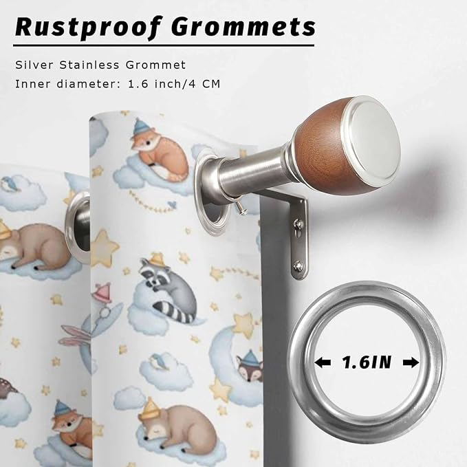 Cartoon Animals Outdoor Curtains