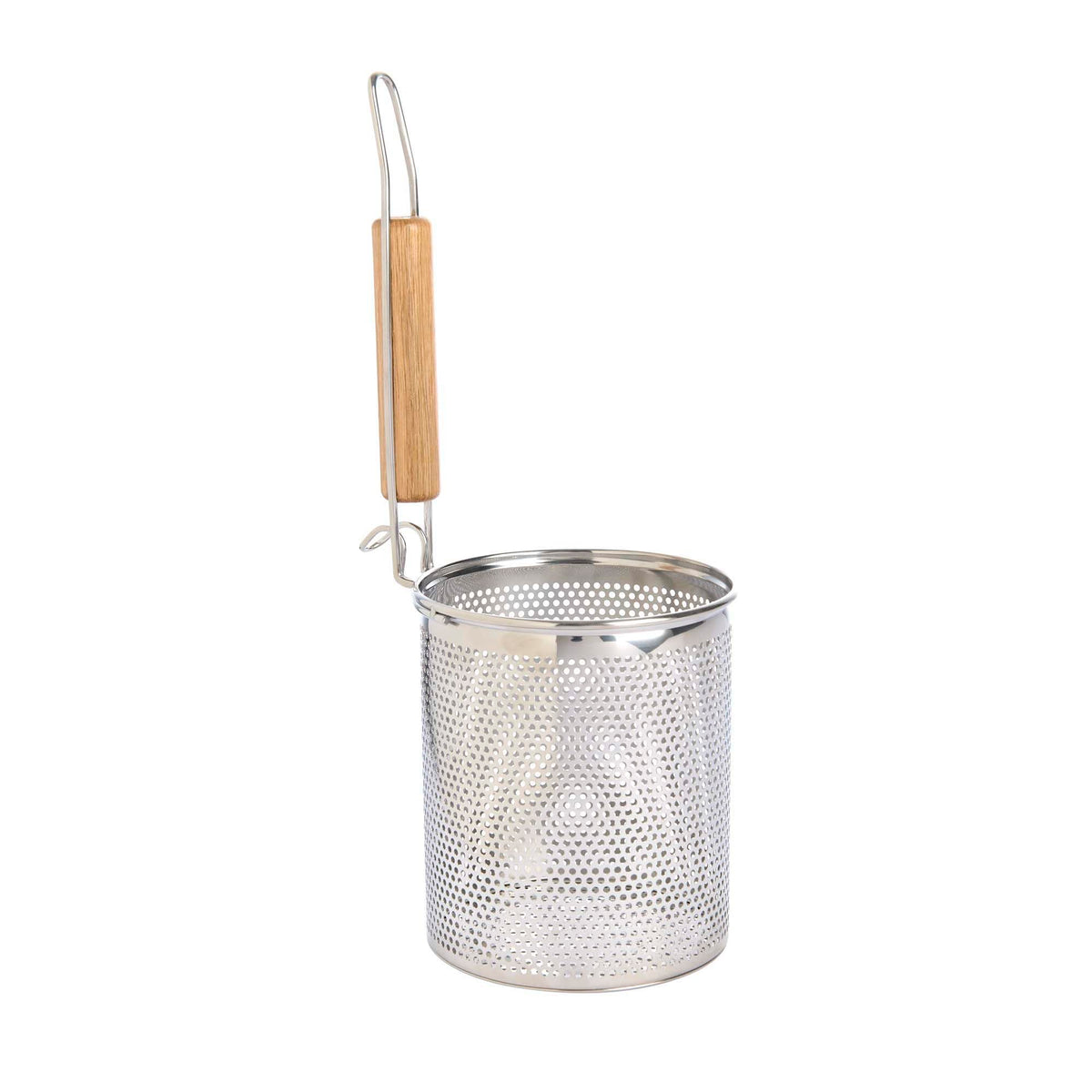 Helen's Asian Kitchen Deep Spider Strainer, 6-Inch Stainless Steel Mesh Basket With Bamboo Handle, For Noodles, Dumplings, Wontons, Deep Frying, And Draining Tasks