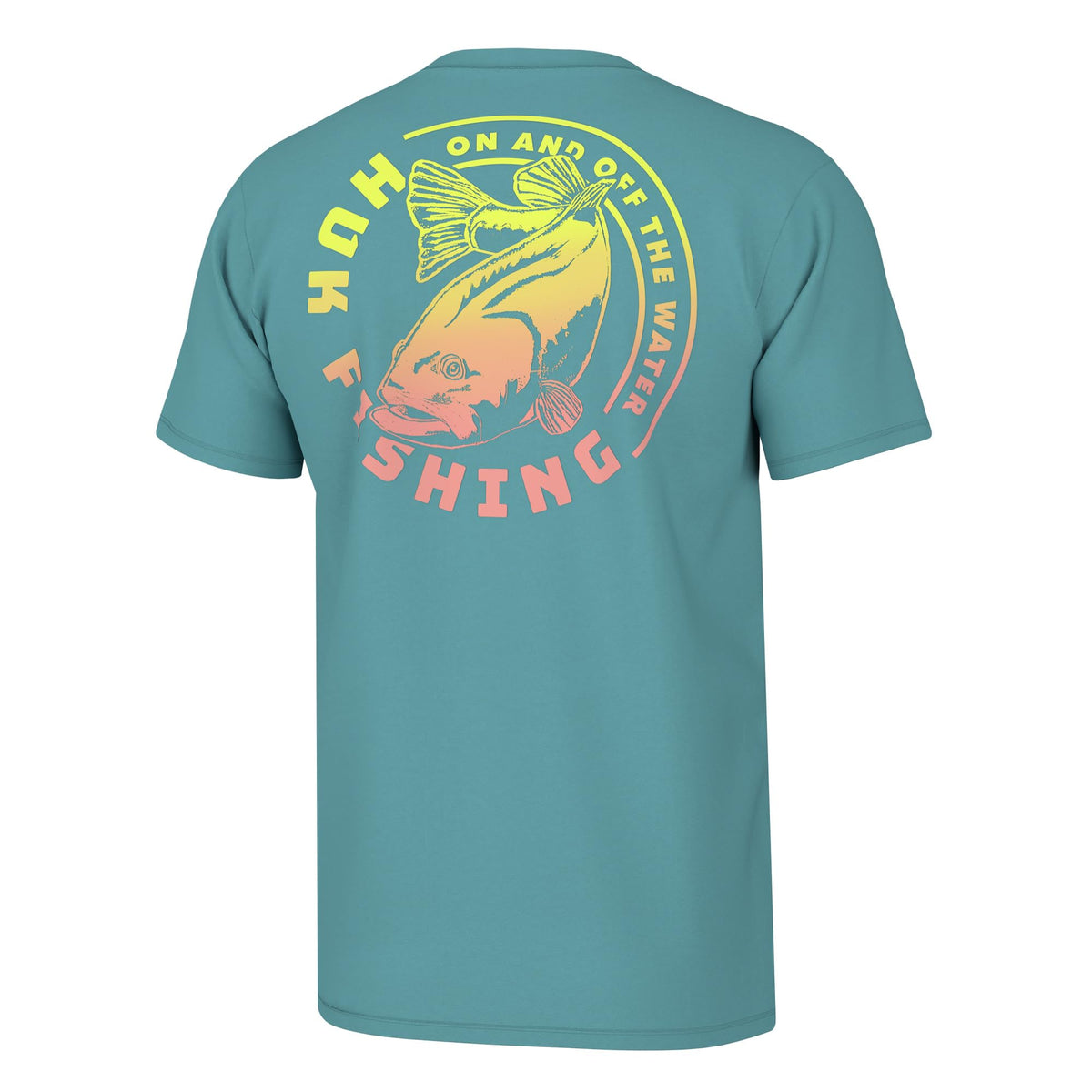 HUK Mens Fishing Graphic Tee, Performance Short Sleeve, Quick-Dry, Electric Bass - Marine Blue, XXX-Large