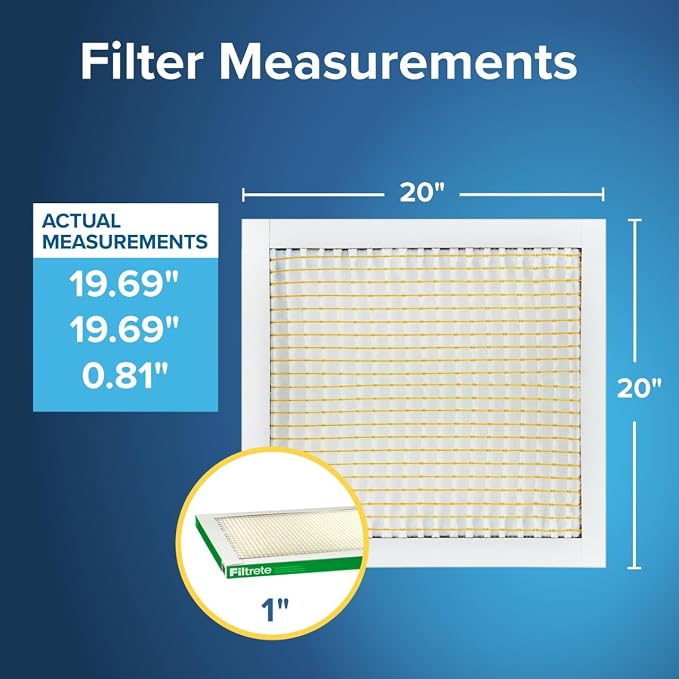 Filtrete 20x20x1 AC Furnace Air Filter, MERV 8, MPR 700, Tough on Pollen