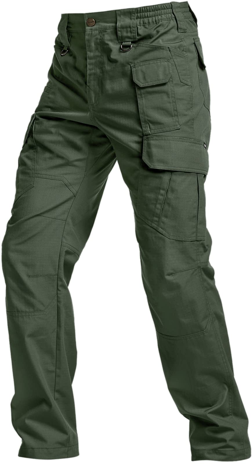 CQR Men's Tactical Pants, Water Resistant Ripstop Cargo Pants, Lightweight EDC Work Hiking Pants, Outdoor Apparel, Raider Mag Green Kelp, 46W x 30L