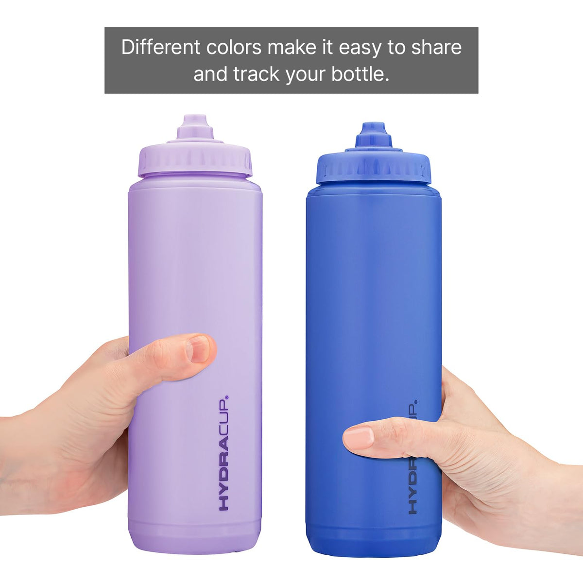 Hydra Cup Sport 4 Pack 32 oz Squeeze Water Bottles, Sports Water Bottle Pack with Fast Flow Valve, BPA-Free Squirt Water Bottles (Bright Colors)