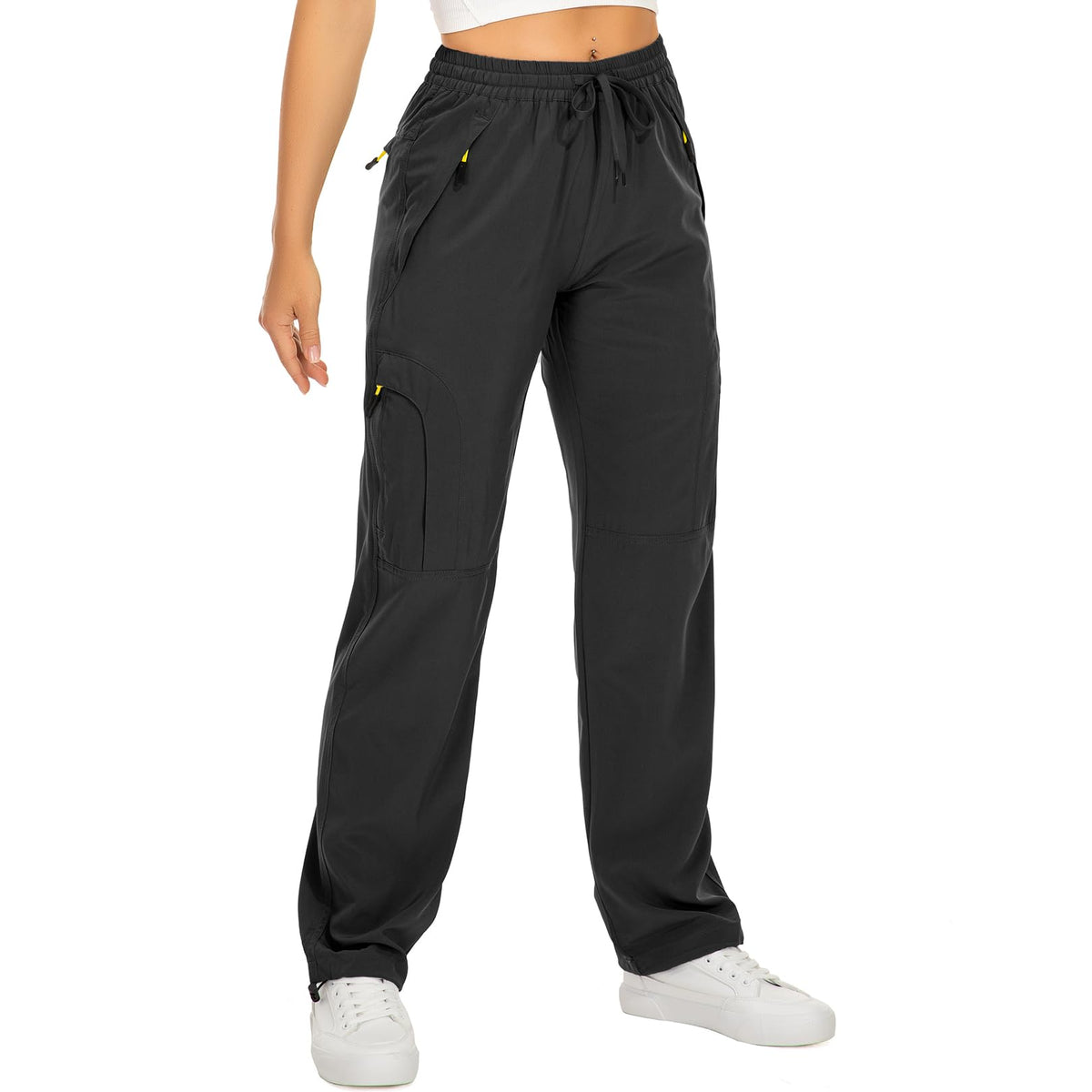 Toomett Women's Hiking Cargo Pants Quick Dry UPF50+ Outdoor Pants for Women Fishing Safari Travel Stretchy Pants with Pockets,6608,Black,XS