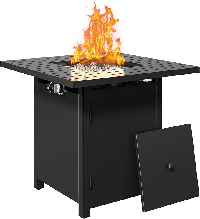 Wisteria Lane 30" Propane Fire Pit Table, 50,000 BTU Gas Fire Pit for Outside, Outdoor Fire Pit with CSA Certification for Backyard Balcony Garden Patio Deck