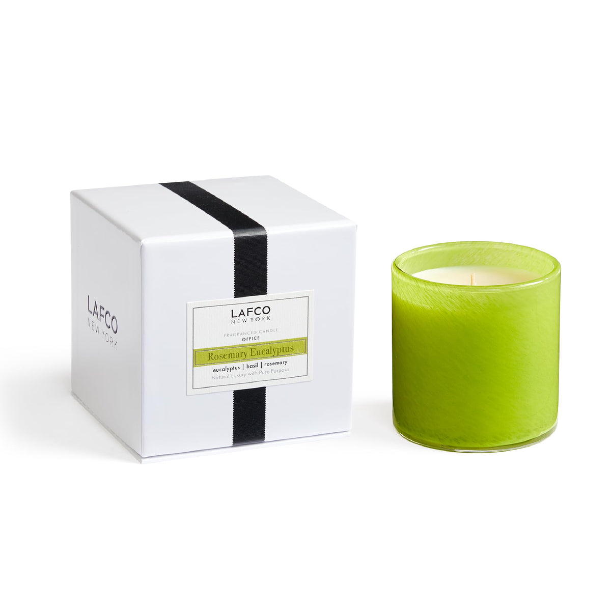 LAFCO New York Classic Candle, Chamomile Lavender - 6.5 oz - 50-Hour Burn Time - Reusable, Hand Blown Glass Vessel - Made in the USA