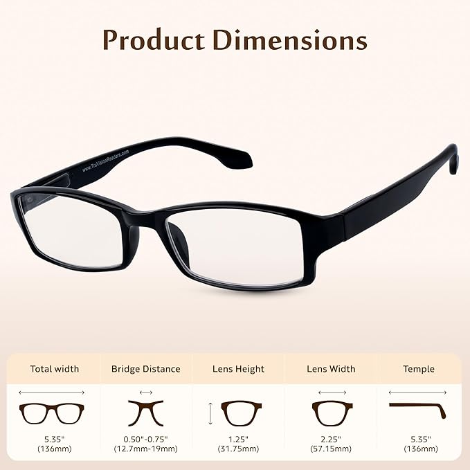 TruVision Readers Reading Glasses, Comfort Spring Hinges