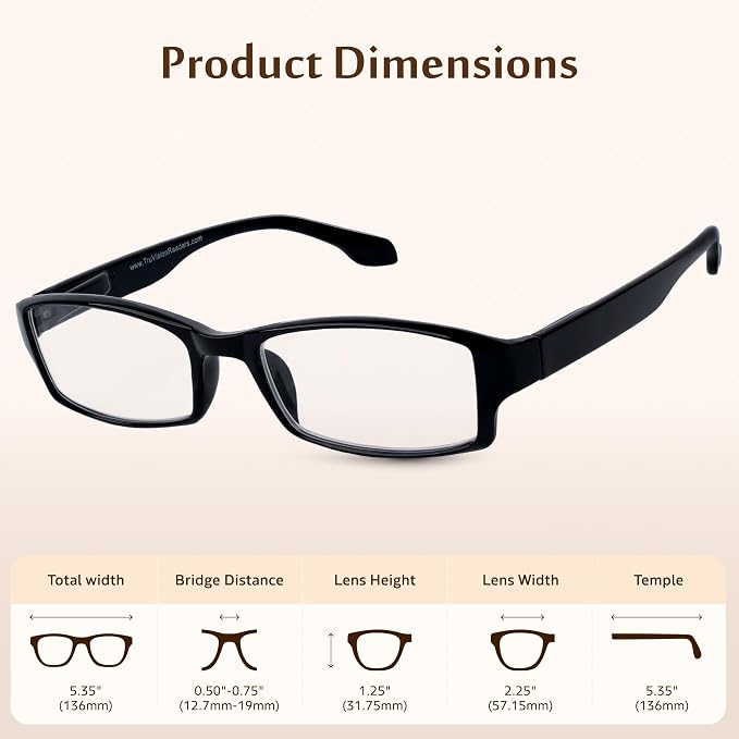 TruVision Readers Reading Glasses, Comfort Spring Hinges