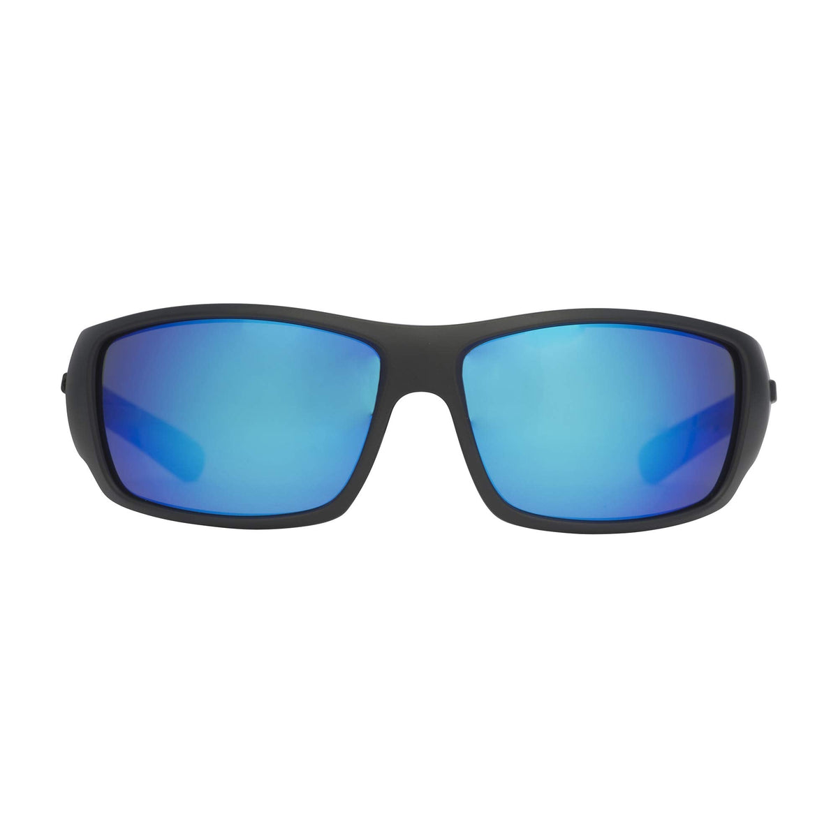 HUK Sunglasses, Polarized Lens Eyewear with Performance Frames, Fishing, Sports & Outdoors Sunglasses, (Spearpoint) Blue Mirror / Matte Black, Medium/Large