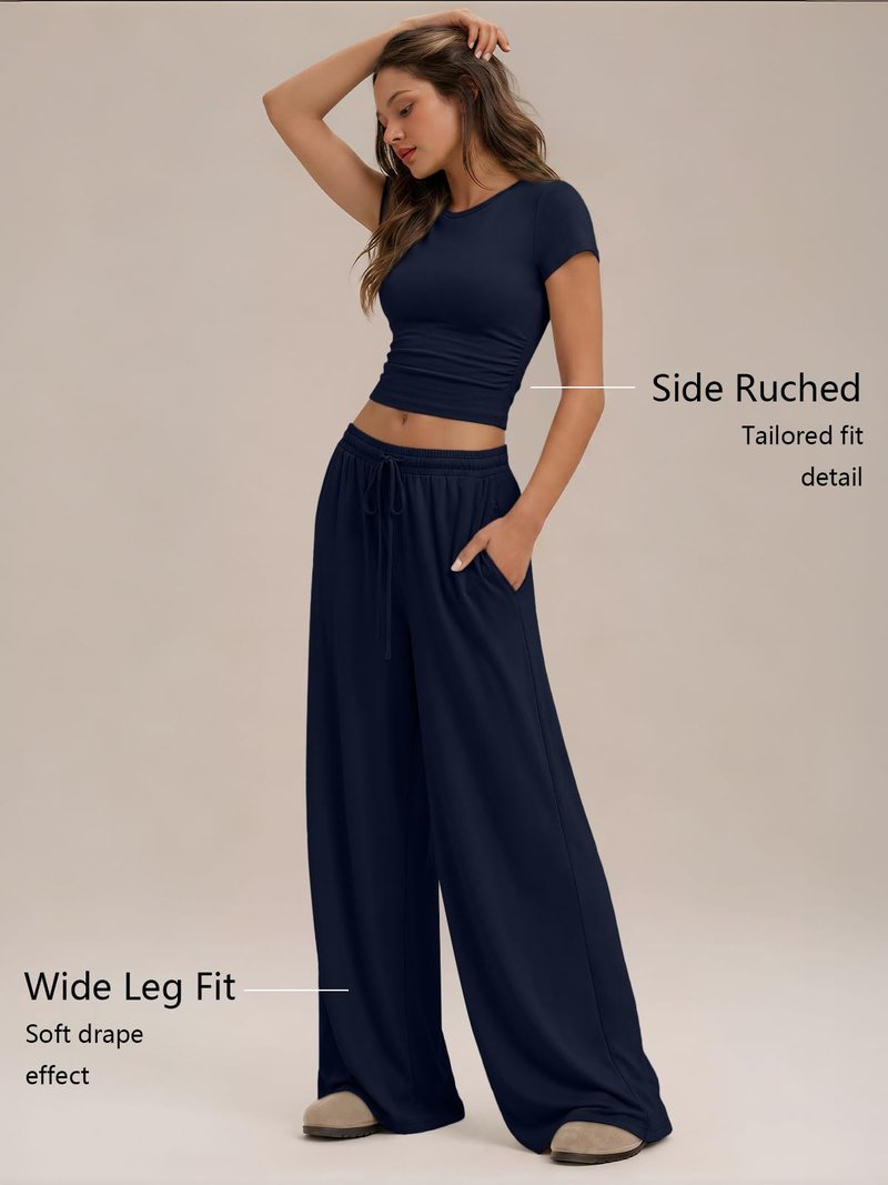 Trendy Queen Womens Plus Size 2 Two Piece Set 2026 Summer Workout Beach Vacation Cruise Gym Clothes Spring Fashion Lounge Matching Comfy Airport Travel Outfit Fitness Athleisure‌ Clothing