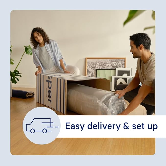 Casper Sleep Original, Memory Foam Mattress, Twin Size - Medium Firm Bed In A Box with Zoned SupportTM - 100-Night Trial - CertiPUR-US Mattress, Light Grey