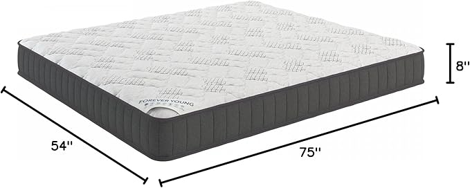 Ottomanson Full 9" Hybrid Mattress - Medium-Firm Support - Made in USA - Individually Pocketed Coils & CertiPUR-US Foam - Fiberglass-Free - Bed in a Box