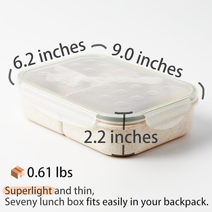 SEVENY Bento Lunch Box For Adults & Body Builders, White