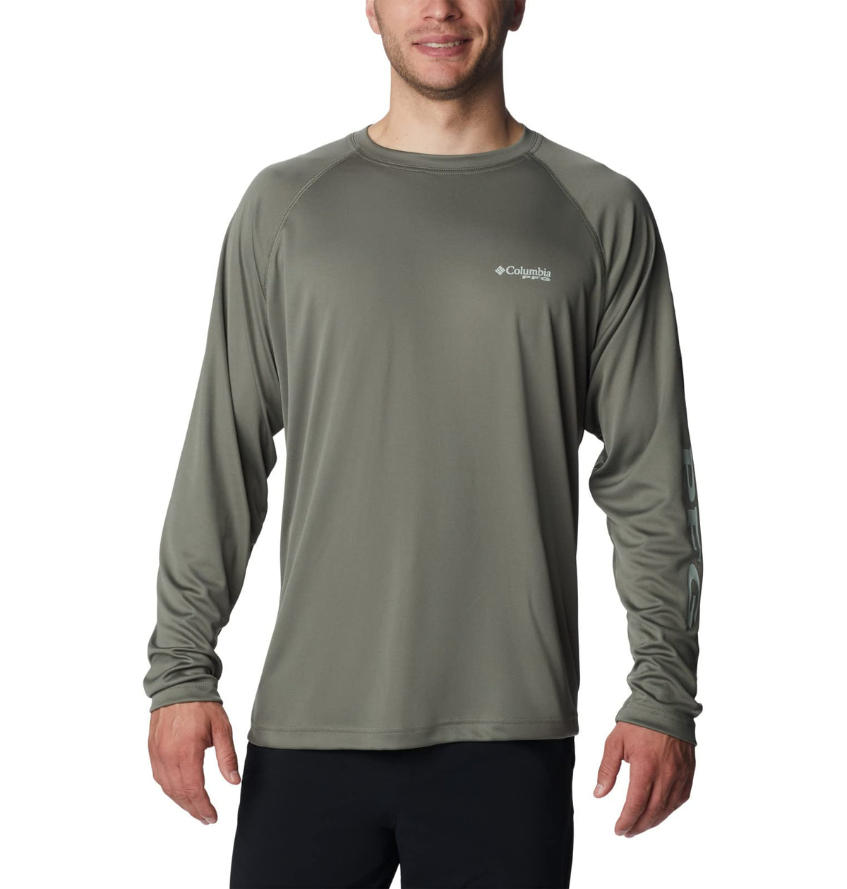 Columbia Men's Terminal Tackle Long Sleeve Fishing Shirt, Cypress/Cool Green Logo, X-Small