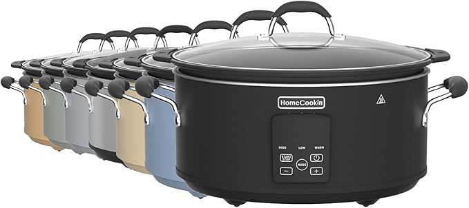 HOMECOOKIN Slow Cooker, Extra Large 10 Quart Digital Programmable Slow Cookers with Timer, Dishwasher Safe Glass Lid & Crock, Kitchen Appliance for Families and Gatherings, Stainless Steel