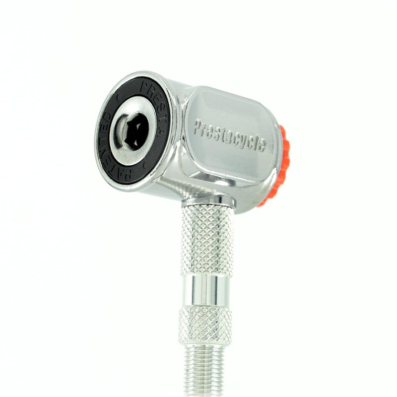 Prestacycle Pro Presta Head – Auto-Lock Bicycle Tire Pump Head for Tubeless & Presta Valves, 90° Steel Design, Presta Valve Pump, Presta Adapter, Compatible with Prestaflator Pro & Premium Floor Pumps
