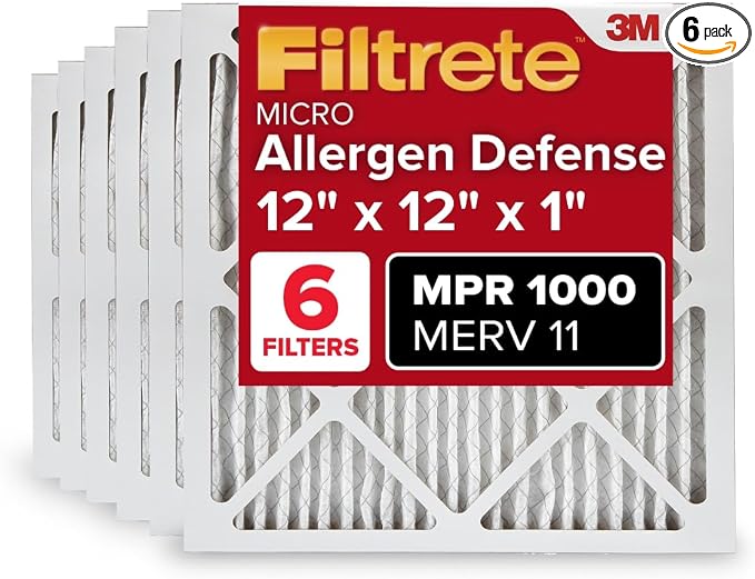 Filtrete 12x12x1 AC Furnace Air Filter, MERV 11, MPR 1000, Micro Allergen