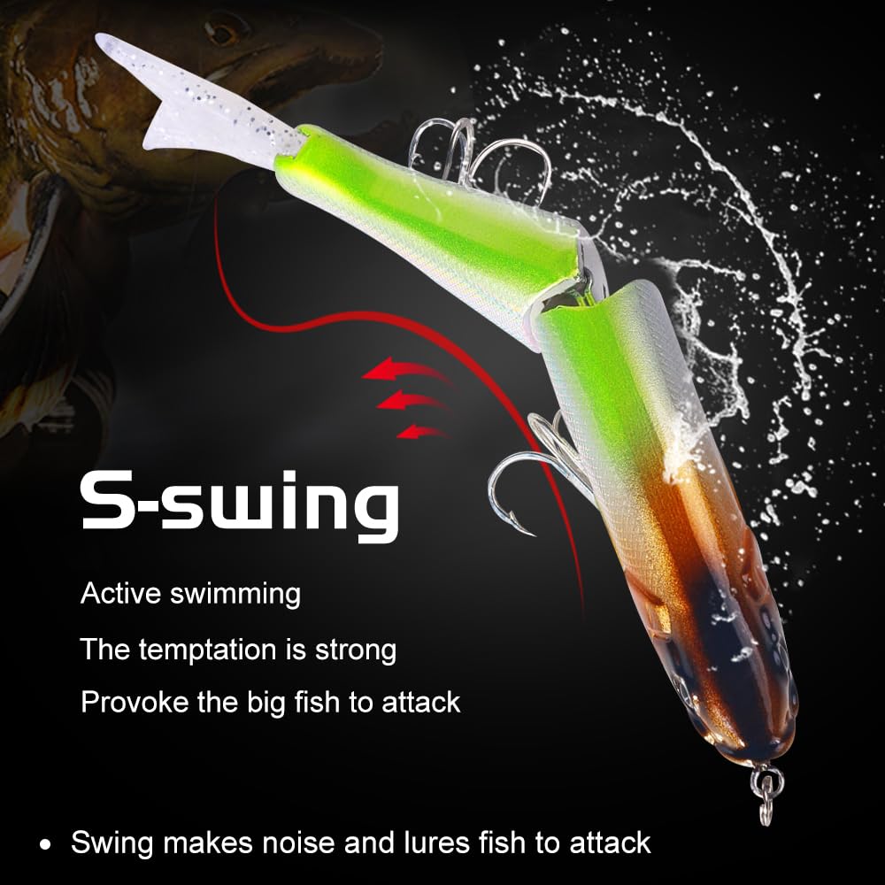 3Pcs HENGJIA Glide Bait Fishing Lures Jointed Swimbait,Life-Like Swimbaits