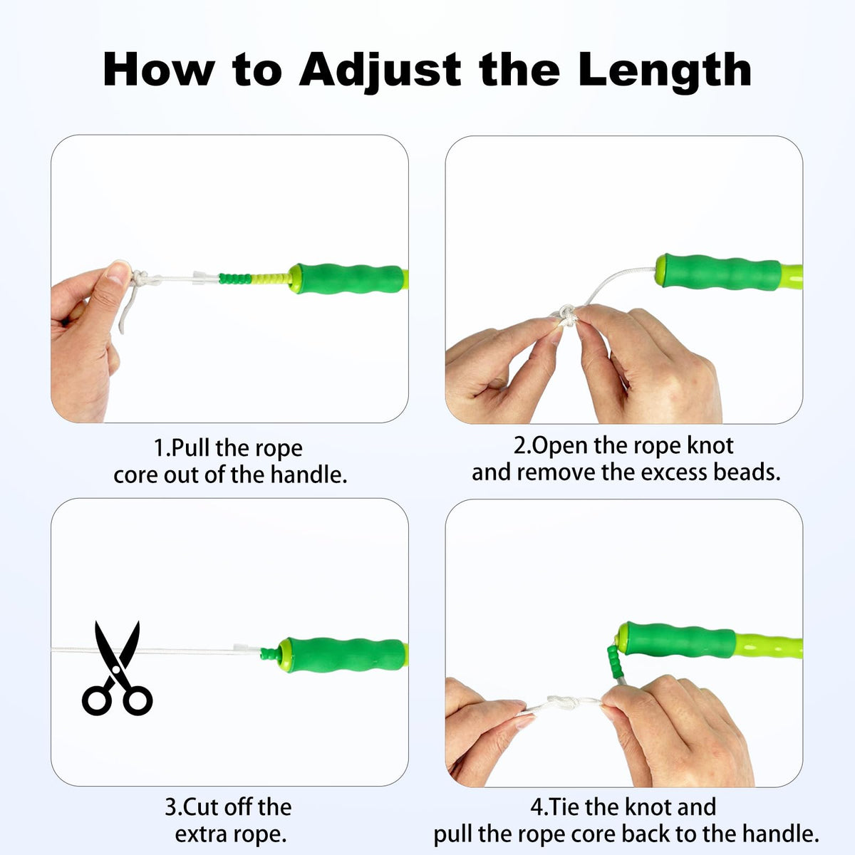 BIRDDIE Soft Beaded Jump Ropes, Adjustable Length Skipping Rope, Tangle Free Segmented Jumping Rope for Kids and Adults Exercise, Fitness 9.2 Ft (3Pack)