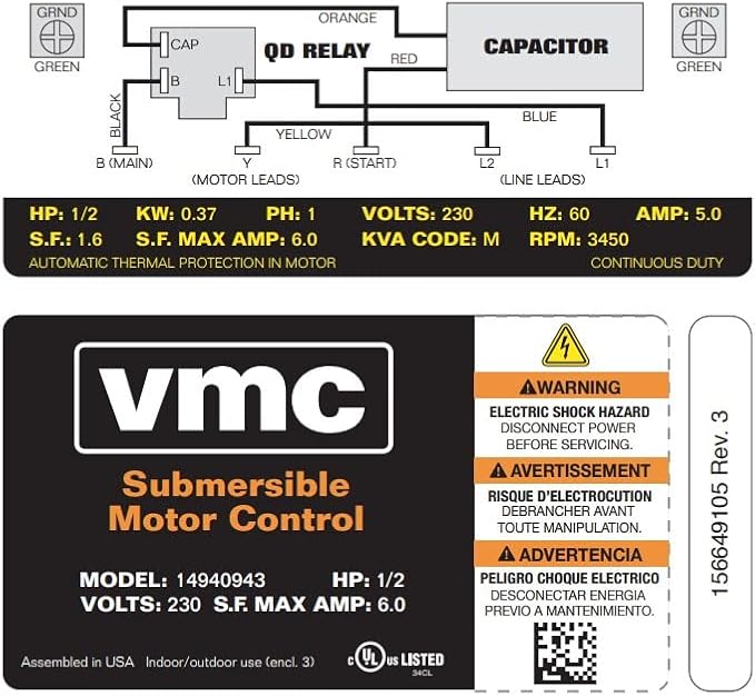 Red Lion RLCB05-230 1/2-HP 230-Volt VMC Control Box