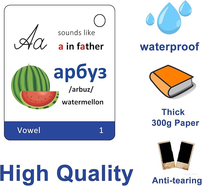 Russian Alphabet Learning Flash Cards | Educational Cyrillic Language Learning |Learning Videos & Pictures for Memory & Sight Words