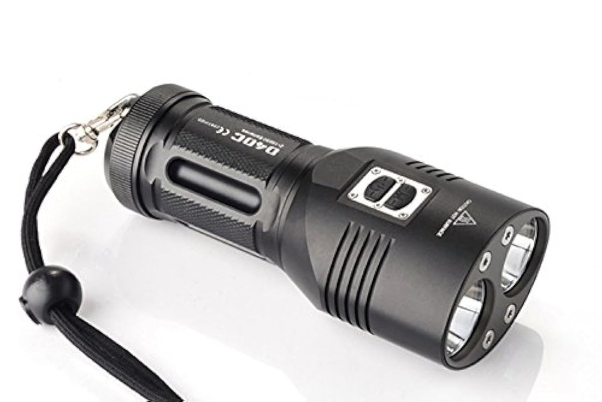 Sunwayman D40C Dual-Head Flashlight, 2000 Lumens, Waterproof, Battery Powered, Black